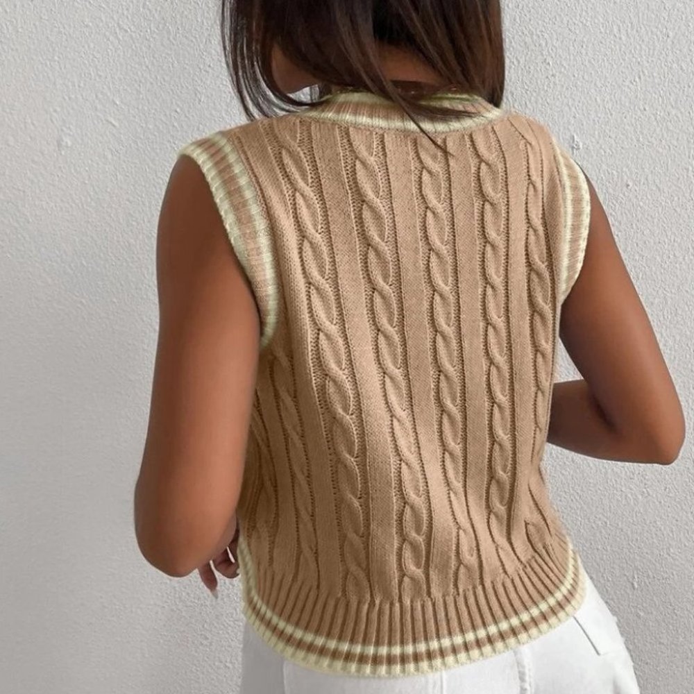 Knit Sweater Vest Preppy STYLE - Picture 5 of 6